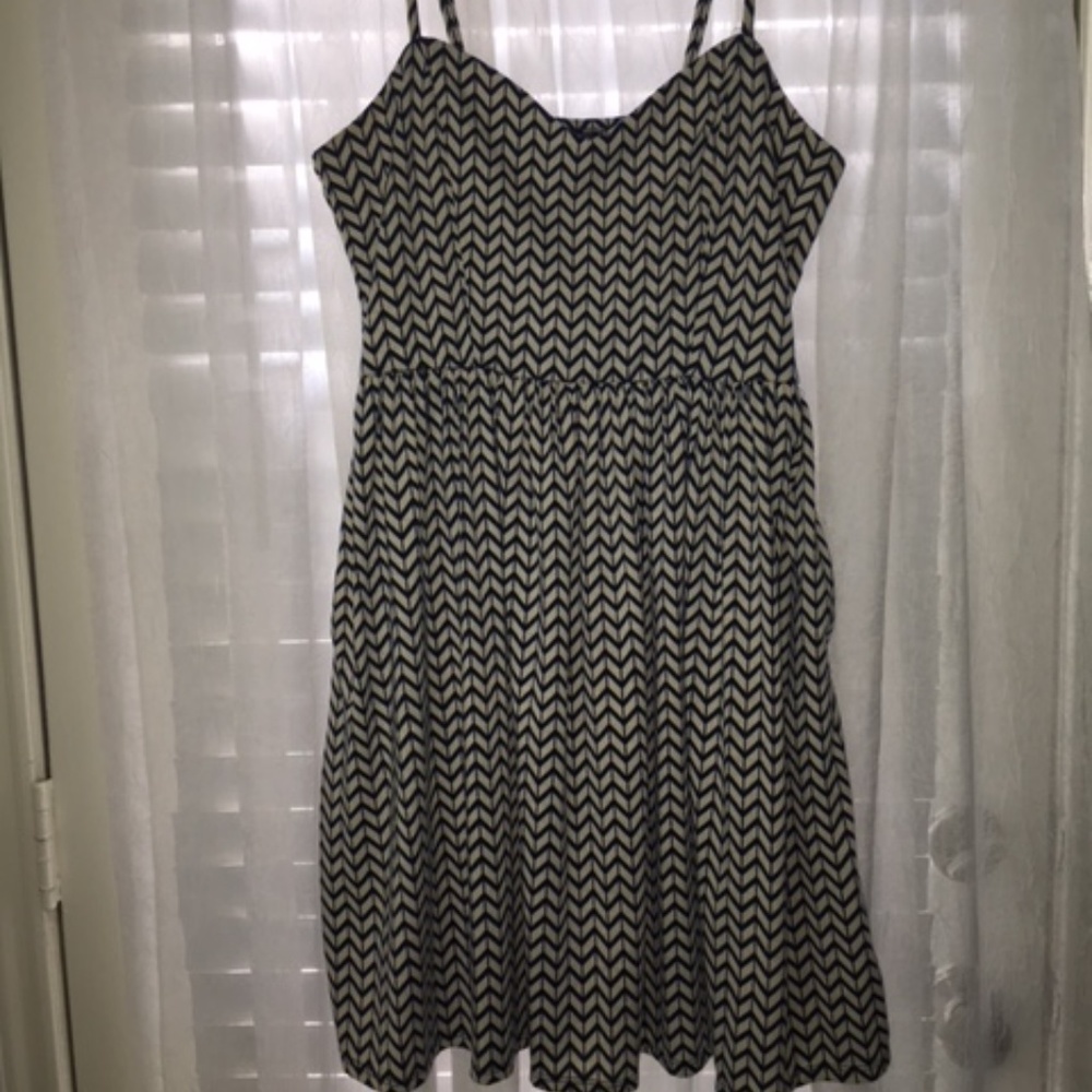 Xhilaration Cream and Blue Dress